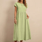 Relaxed Fit Midi Smock Dress for Women – Comfortable & Stylish Wear