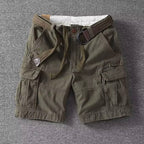 Regular Fit Belted Cargo Shorts for Men – Practical Style & Comfort