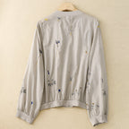 Embroidered Floral Bomber Jacket for Women – Stylish Casual Comfort