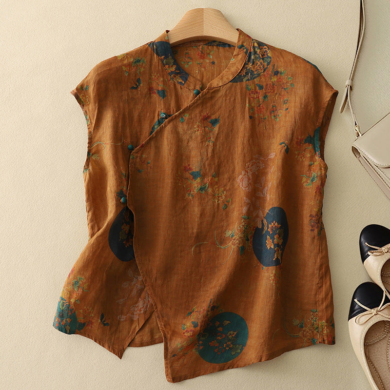 Relaxed Fit Floral Sleeveless Blouse for Women – Casual Stylish Comfort