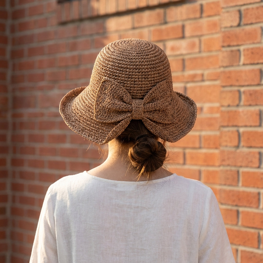 Isla Relaxed Fit Bucket Sun Hat | Wide Brim Bow Detail Sun Hat