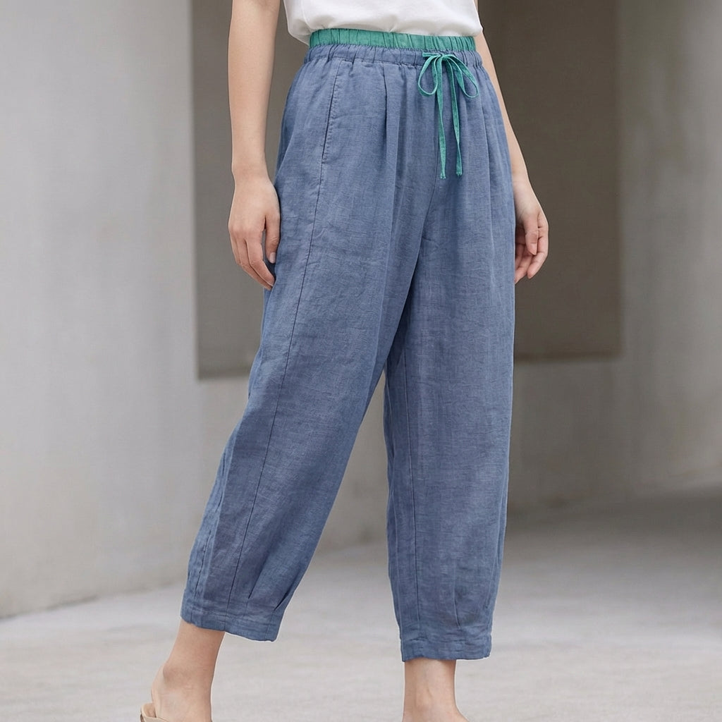 Relaxed Fit Drawstring Harem Pants for Women – Comfortable Casual Wear