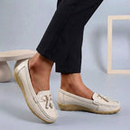 Isla Slip-On Moccasins | Tasseled Topstitching Moccasins