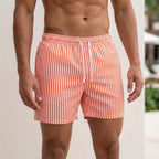Striped Drawstring Waist Athletic Shorts for Men – Quick-Drying Active Comfort