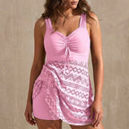 Ruched Tie-Front A-Line Swim Dress for Women – Stylish & Flattering Fit