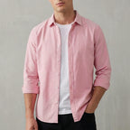 Regular Fit Collared Button-Up Shirt for Men – Classic Casual Comfort