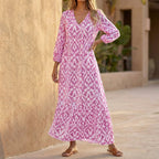 Isabella Maxi Dress | V Neck Ruffled Hem Dress