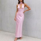 Bodycon Halter Neck Maxi Dress for Women – Elegant & Flattering Design