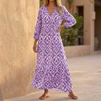 Isabella Maxi Dress | V Neck Ruffled Hem Dress