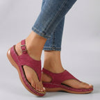 Isabella Orthopedic Embroidered Wedge Heel Sandals | Ankle Strap Open Toe Sandals