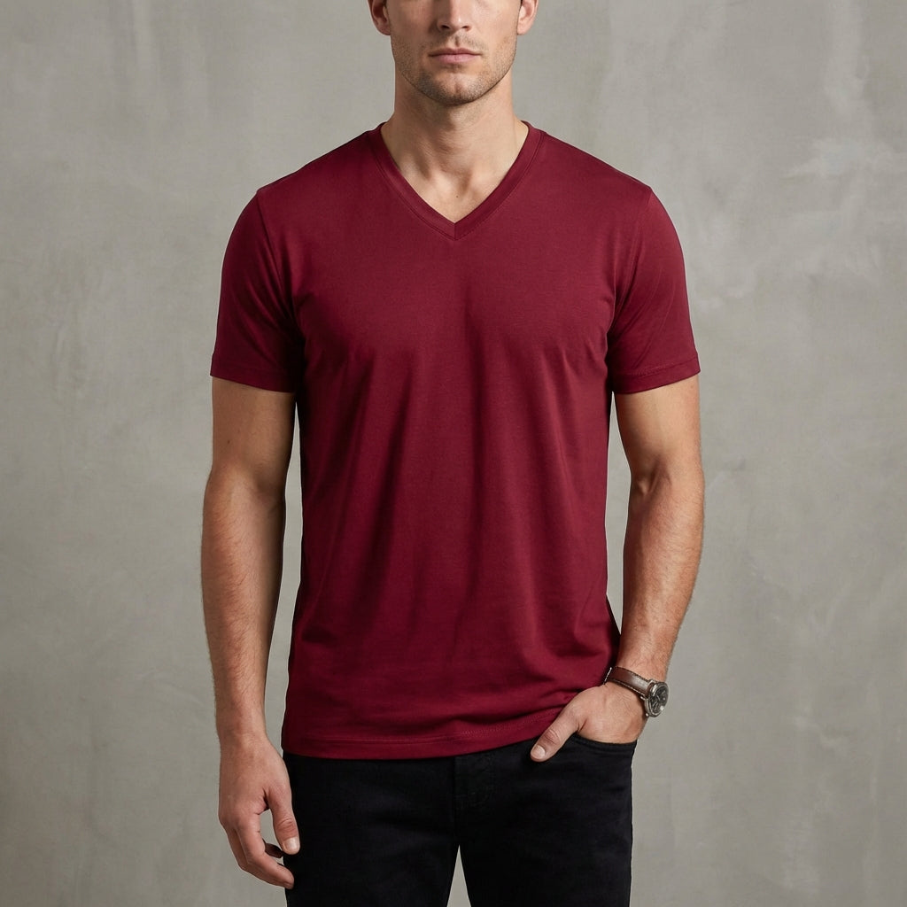 Slim Fit V-Neck T-Shirt for Men – Casual Comfort & Style