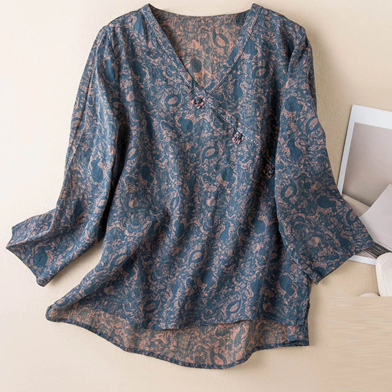 Isabella Relaxed Fit Blouse | V-Neck Long Sleeve Blouse