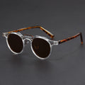 Transparent Frame Keyhole Bridge Round Sunglasses for Men – Stylish Casual Wear