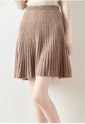Ribbed Flared A-Line Knee-Length Knit Skirt for Women – Elegant Comfortable Design