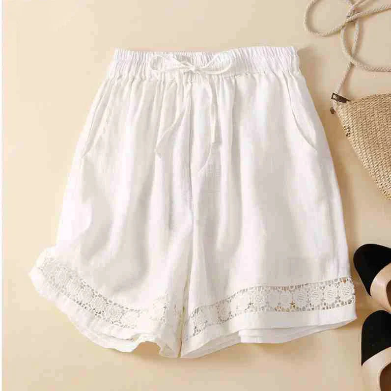 Sienna Relaxed Fit Shorts | Embroidered Lace Trim Shorts