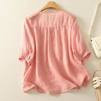 Isla Relaxed Fit Blouse | V-Neck Embroidered Blouse