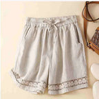 Sienna Relaxed Fit Shorts | Embroidered Lace Trim Shorts