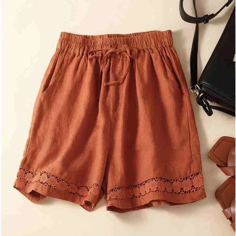 Sienna Relaxed Fit Shorts | Embroidered Lace Trim Shorts