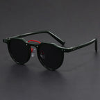Transparent Frame Keyhole Bridge Round Sunglasses for Men – Stylish Casual Wear