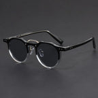Transparent Frame Keyhole Bridge Round Sunglasses for Men – Stylish Casual Wear