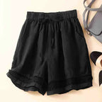 Sienna Relaxed Fit Shorts | Embroidered Lace Trim Shorts