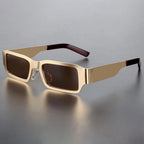 Thick Frame Metallic Finish Rectangle Sunglasses for Men – Stylish & Durable