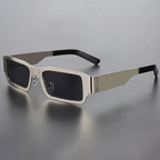 Thick Frame Metallic Finish Rectangle Sunglasses for Men – Stylish & Durable