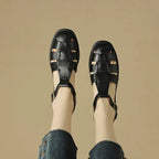 Caged Toe Buckle Closure Block Heel Fisherman Sandals for Women – Stylish & Supportive Comfort