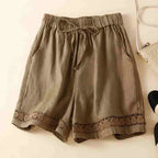 Sienna Relaxed Fit Shorts | Embroidered Lace Trim Shorts