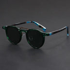Transparent Frame Keyhole Bridge Round Sunglasses for Men – Stylish Casual Wear