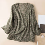 Isabella Relaxed Fit Blouse | V-Neck Long Sleeve Blouse