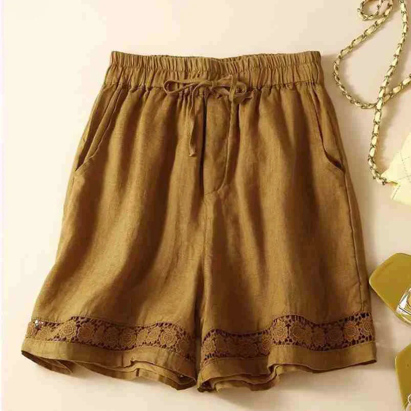 Sienna Relaxed Fit Shorts | Embroidered Lace Trim Shorts