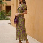 Giulia A-Line Maxi Dress | Wrap Front V-Neck Dress