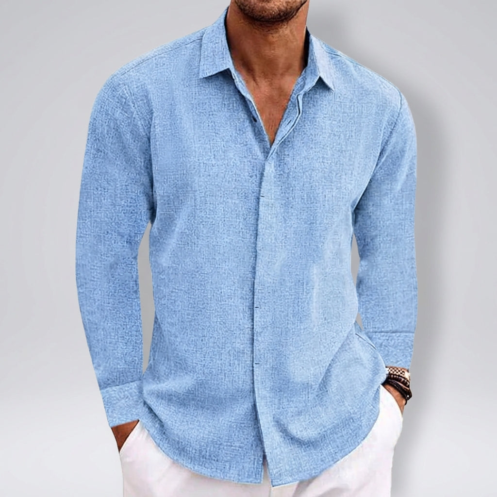 Relaxed Fit Button-Up Shirt for Men – Casual Comfort & Breathability
