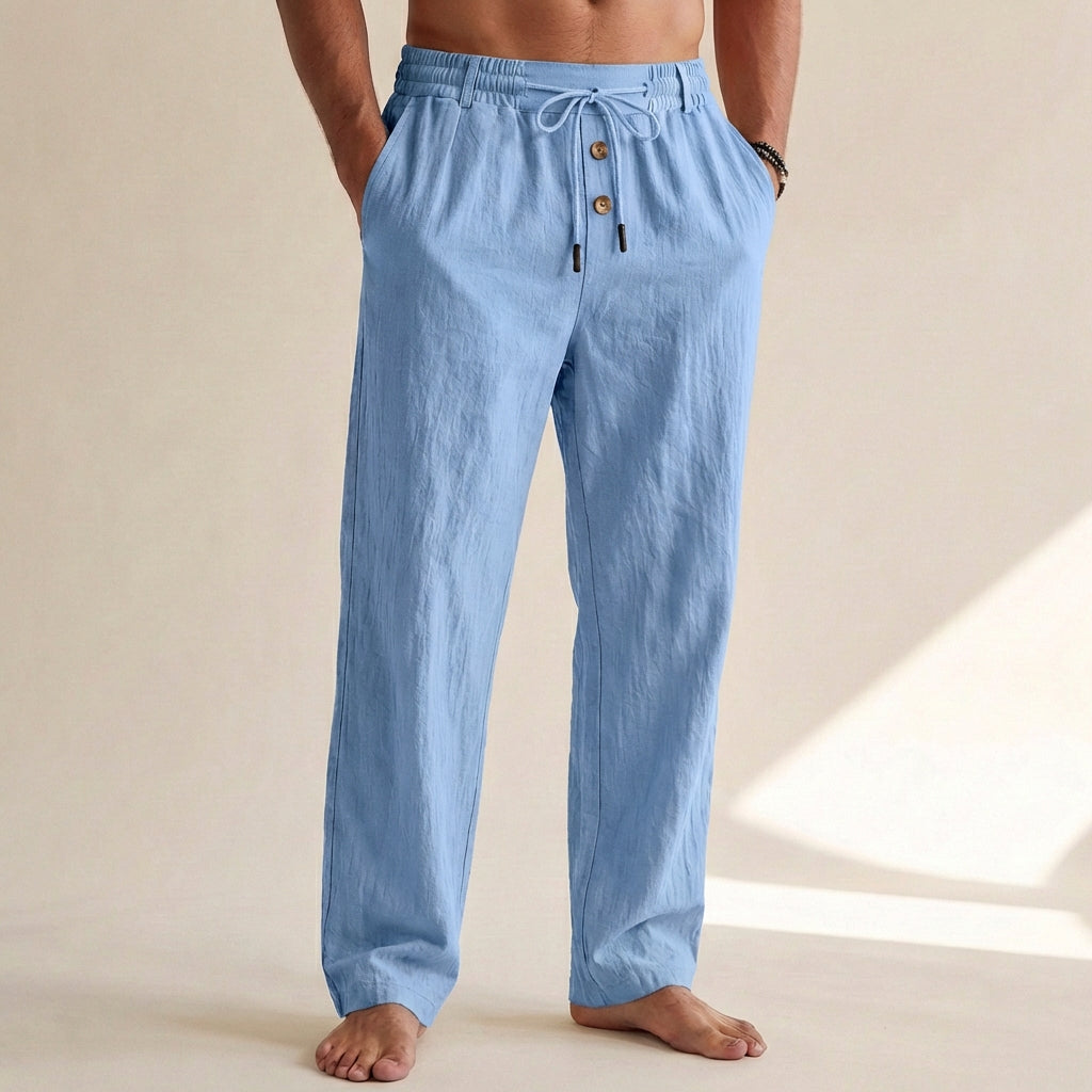 Harrison Relaxed Fit Trousers | Drawstring Waist Side Pockets Trousers