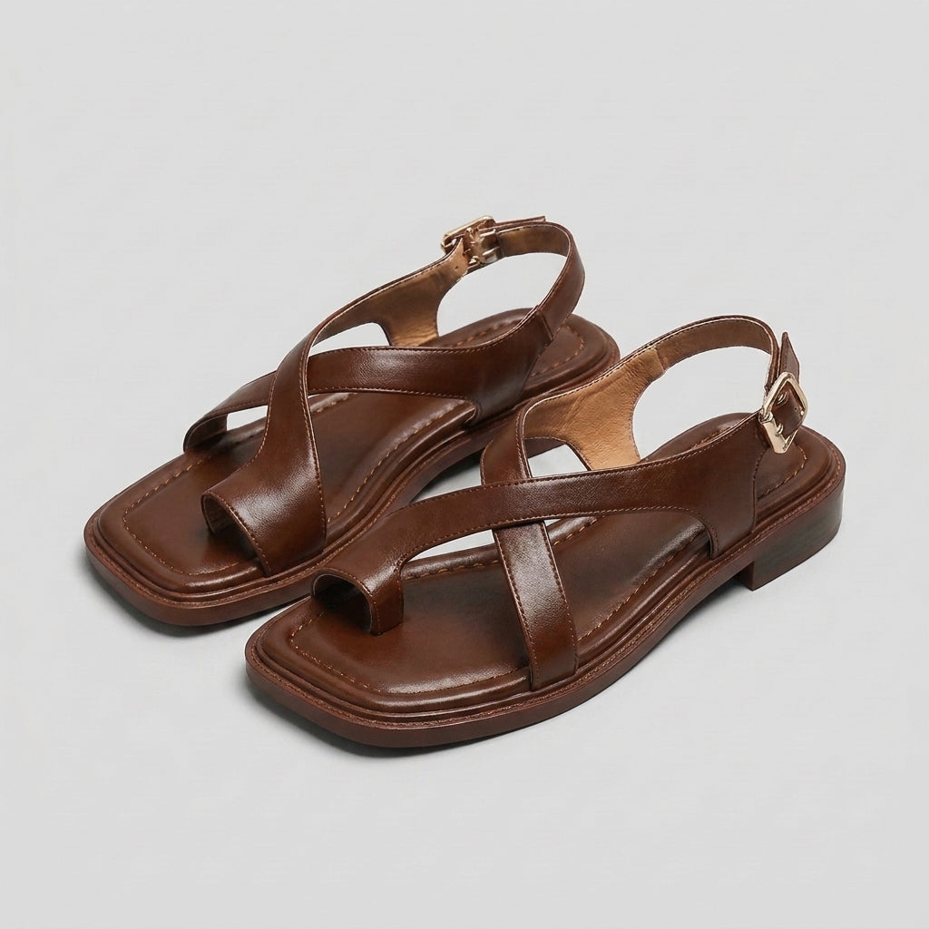 Square Toe Block Heel Criss-Cross Sandals for Women – Stylish & Comfortable Design