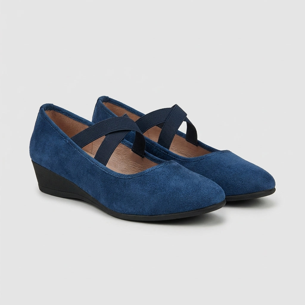 Orthopedic Criss-Cross Wedge Flats for Women – Supportive & Comfortable Design