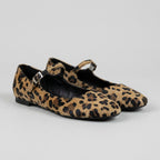 Fitted Leopard Print Mary Jane Flats with Buckle Strap for Women – Stylish & Comfortable