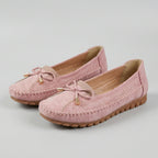 Perforated Bow Accent Orthopedic Loafers for Women – Comfortable Supportive Design