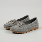 Perforated Bow Accent Orthopedic Loafers for Women – Comfortable Supportive Design
