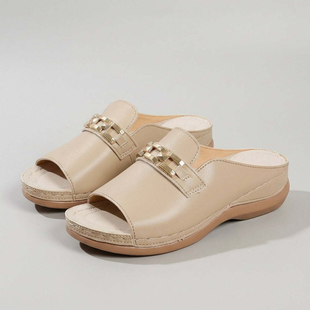 Orthopedic Peep-Toe Chain Link Wedge Sandals for Women – Comfortable Supportive Style