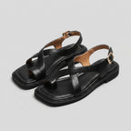 Square Toe Block Heel Criss-Cross Sandals for Women – Stylish & Comfortable Design