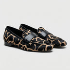 Lily Low-Cut Loafers | Giraffe Print Slip-On Loafers