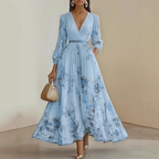 Pleated Belted A-Line Maxi Dress for Women – Elegant Comfortable Design