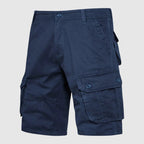Relaxed Fit Solid Knee-Length Cargo Shorts for Men – Casual Multi-Pocket Convenience