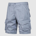 Relaxed Fit Solid Knee-Length Cargo Shorts for Men – Casual Multi-Pocket Convenience
