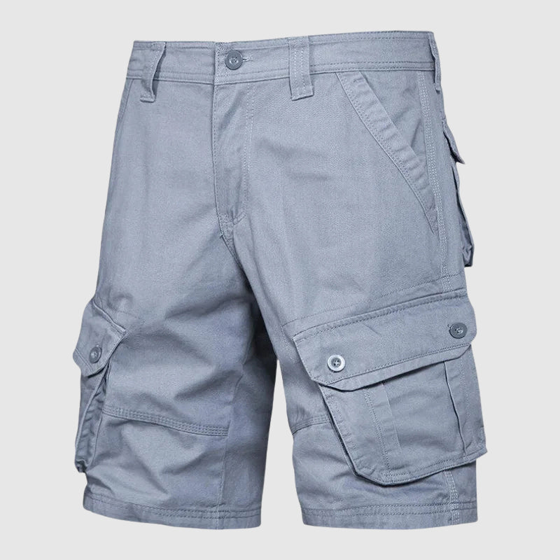 Relaxed Fit Solid Knee-Length Cargo Shorts for Men – Casual Multi-Pocket Convenience