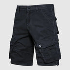 Relaxed Fit Solid Knee-Length Cargo Shorts for Men – Casual Multi-Pocket Convenience