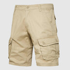 Relaxed Fit Solid Knee-Length Cargo Shorts for Men – Casual Multi-Pocket Convenience