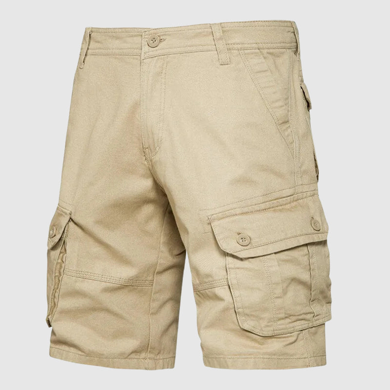 Relaxed Fit Solid Knee-Length Cargo Shorts for Men – Casual Multi-Pocket Convenience